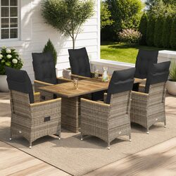 7 Piece Grey Bistro Set Offers Comfort and Value