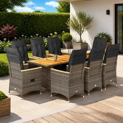 Practical 9 Piece Garden Bistro Set with Cushions