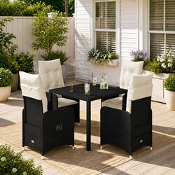 Comfortable 5-Piece Outdoor Bistro Set with Cushions