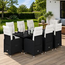 Comfortable 9-Piece Outdoor Bistro Set with Cushions