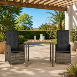 Reliable 3 Piece Outdoor Bistro Set with Cushions