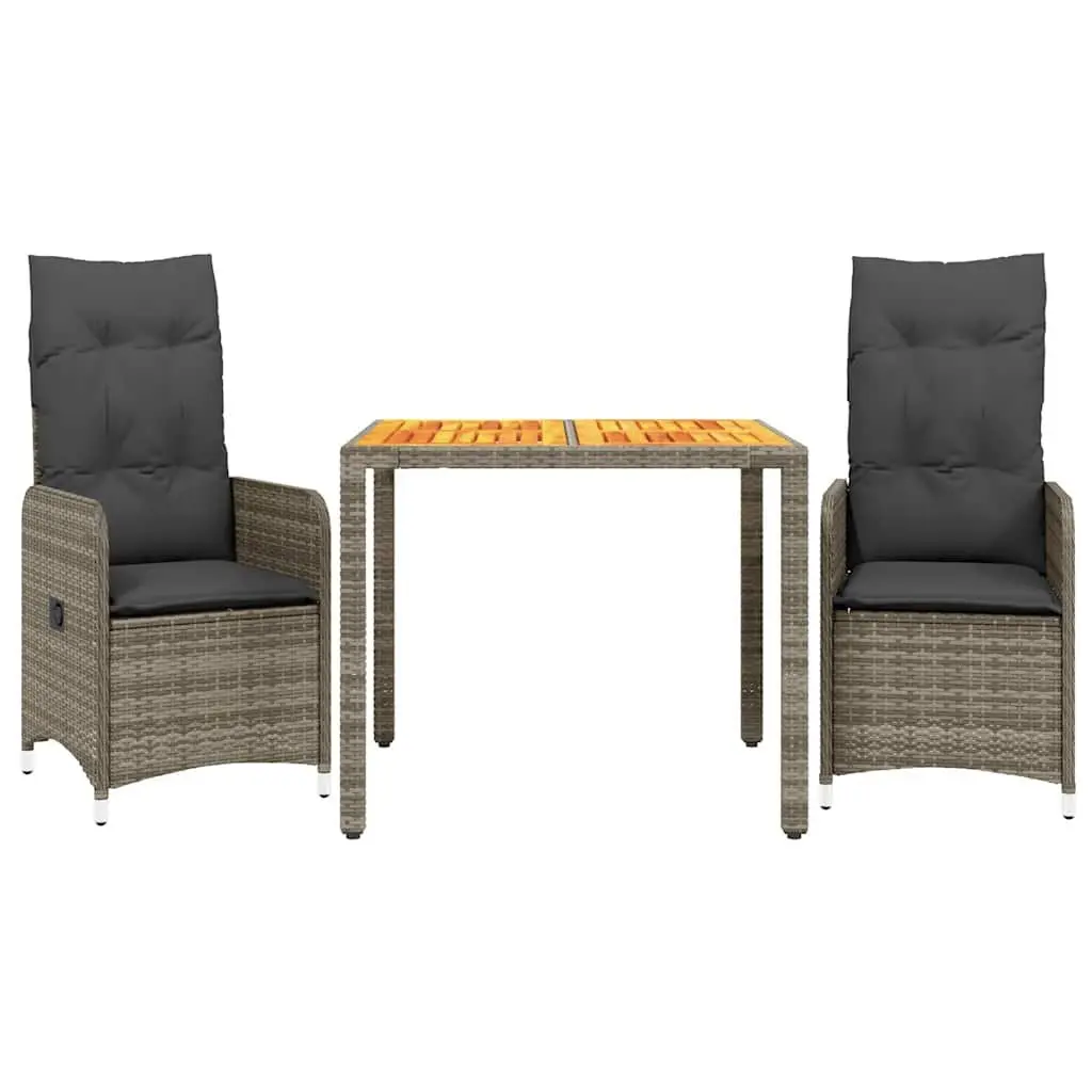 3 Piece Outdoor Bistro Set with Cushions