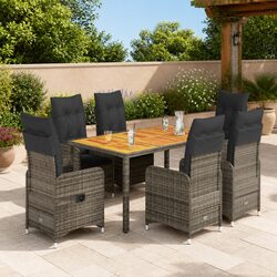 Value-Focused 7-Piece Grey Outdoor Bistro Set