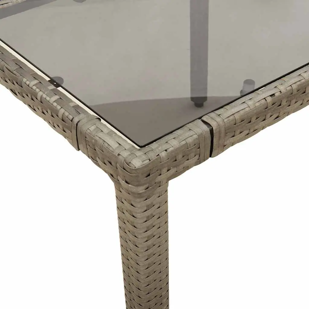 Garden Bistro Set 3 Piece Outdoor Furniture with Cushions Grey Poly Rattan Patio