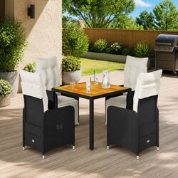 Durable 5 Piece Bistro Set with Cushions for Comfort