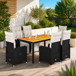 Stylish Garden Bistro Set 7 Pieces with Washable Cushions