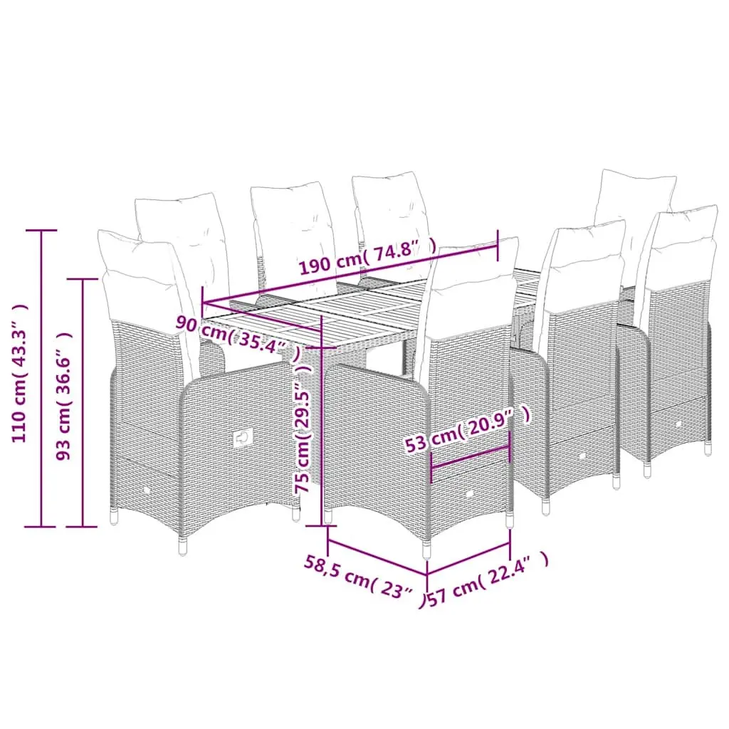 9-Piece Bistro Set for Comfort and Style