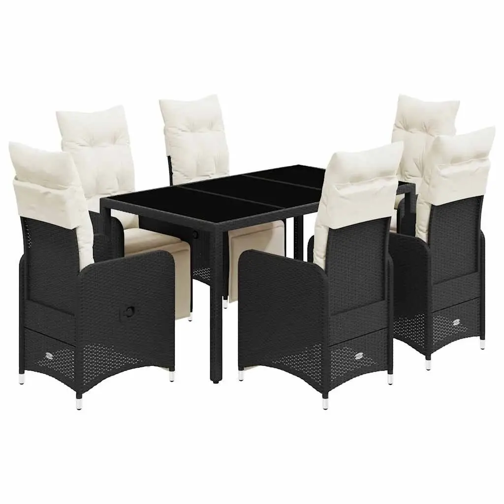 7 Piece Garden Bistro Set with Cushions