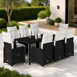 Stylish Outdoor Furniture Set: 9-Piece Bistro with Cushions