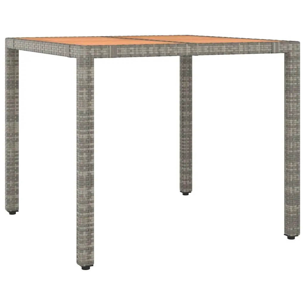 3 Piece Garden Bistro Set Outdoor Furniture with Cushions Grey Poly Rattan