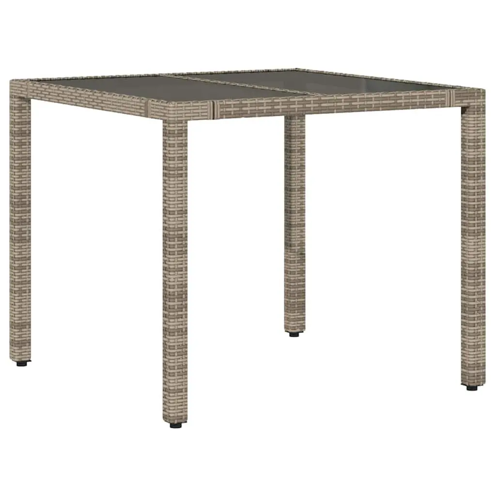 Bistro Set 3 Piece Grey Poly Rattan Garden Furniture with Cushions