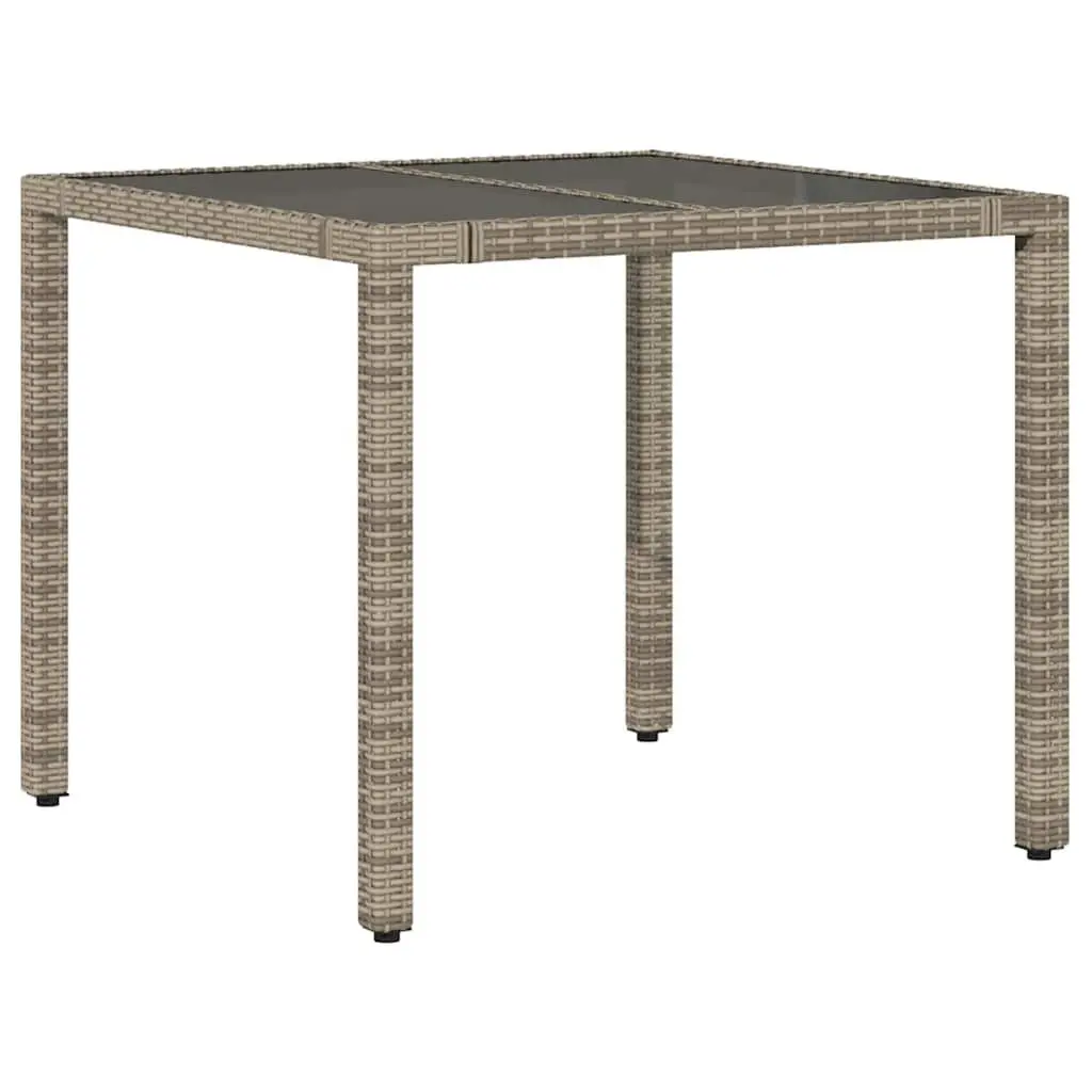 5 Piece Garden Bistro Set Grey Poly Rattan Outdoor Furniture with Cushions