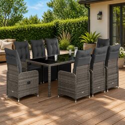 Comfortable 9 Piece Garden Bistro Set with Cushions