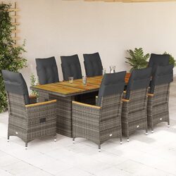 Value-Packed 9 Piece Outdoor Bistro Set with Cushions