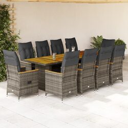 Comfortable and Stylish 11-Piece Bistro Set in Grey