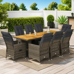 Comfortable and Durable 9-Piece Grey Bistro Set for Outdoors