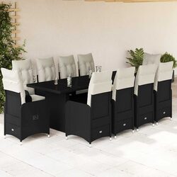 Comfortable and Practical 11-Piece Bistro Set in Black