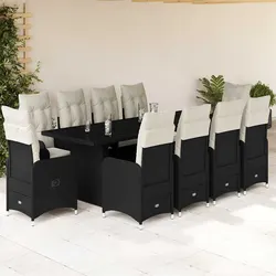 Comfortable and Practical 11-Piece Bistro Set in Black