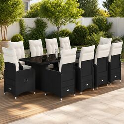 Practical 11 Piece Outdoor Bistro Set with Cushions