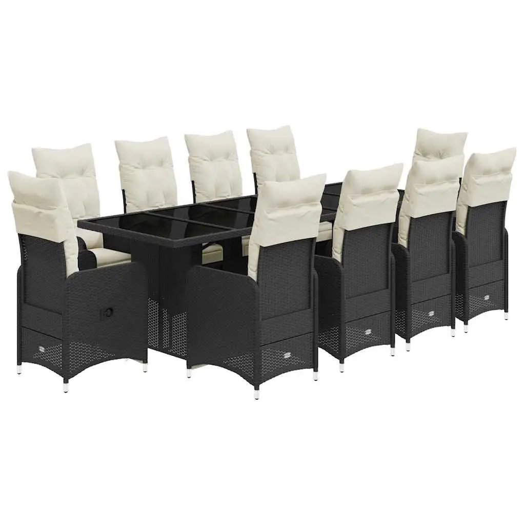 11 Piece Outdoor Bistro Set with Cushions