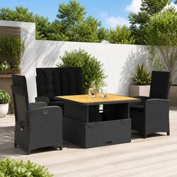 Comfortable 4 Piece Garden Dining Set with Cushions