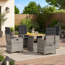 Comfortable and Affordable Grey Garden Dining Set