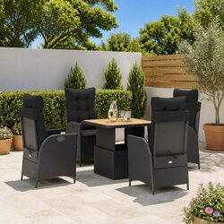 Value and Comfort: Black Poly Rattan Dining Set