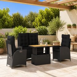 Practical 4-Piece Outdoor Dining Set with Cushions