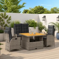 Comfortable and Stylish Grey Rattan Dining Set for Outdoors