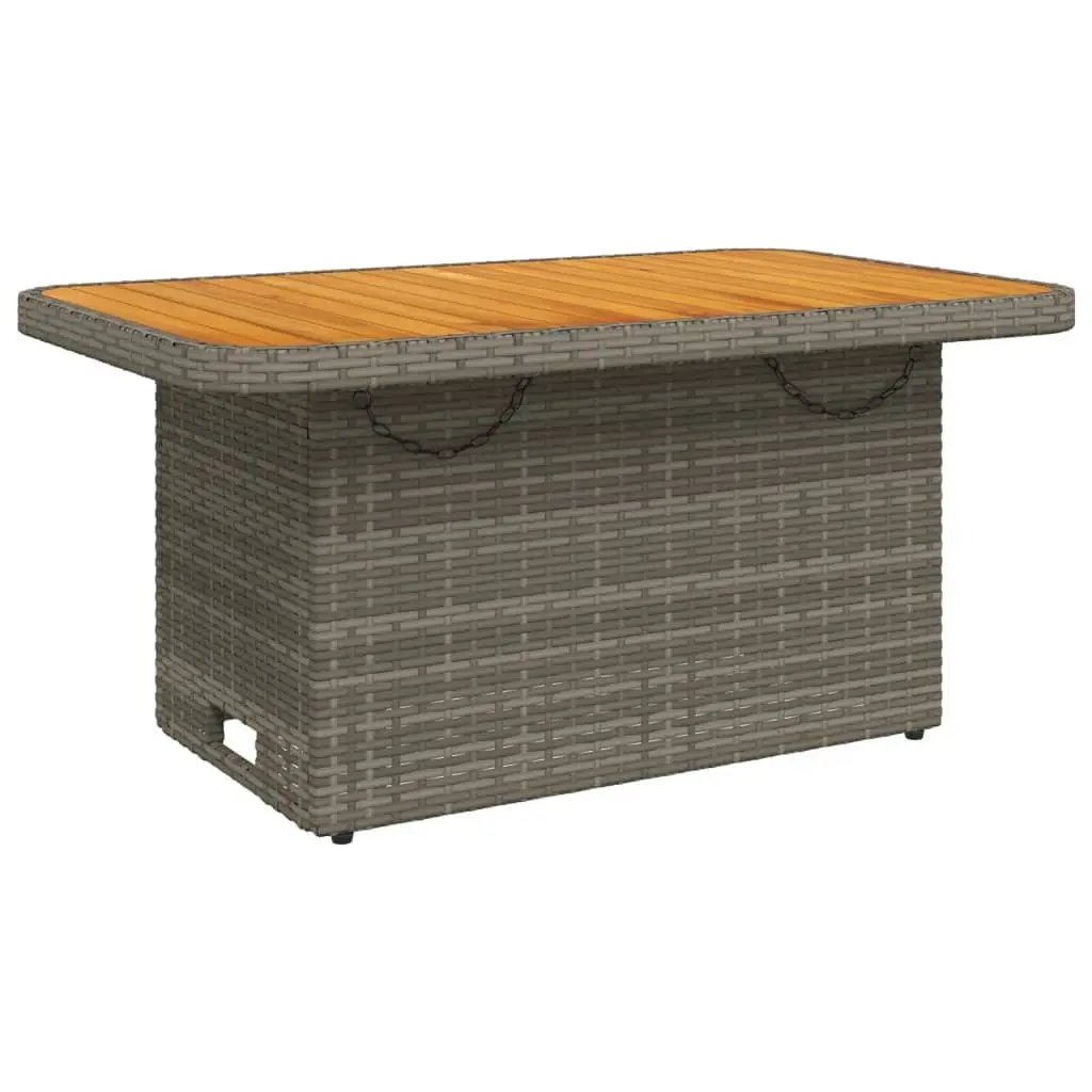 4 Piece Garden Dining Set Adjustable Backrest Lift Top Table Grey