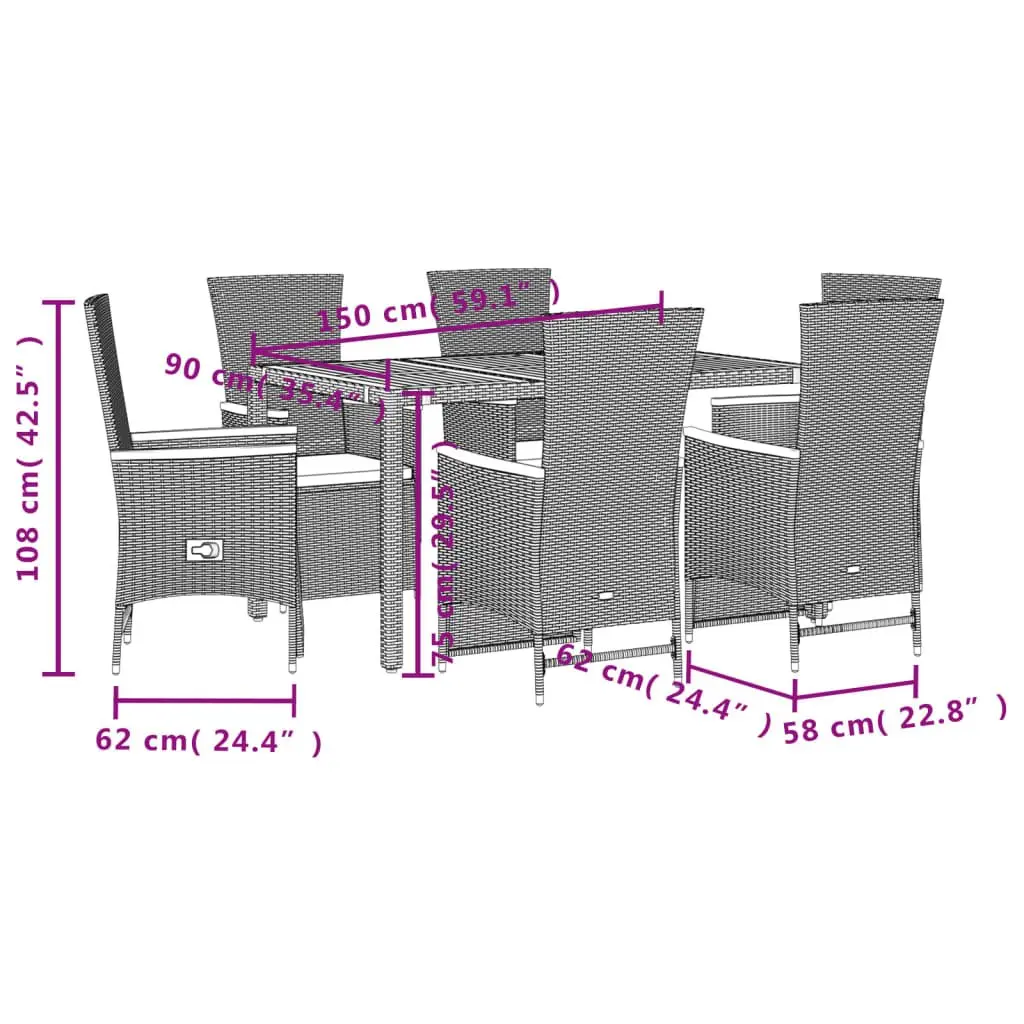 7-Piece Dining Set for Outdoor Comfort