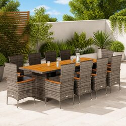 Reliable and Stylish: 11-Piece Garden Dining Set in Grey