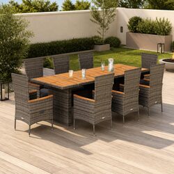 Reliable and Comfortable 9-Piece Garden Dining Set