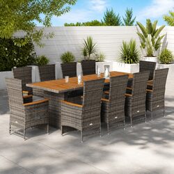 Comfortable 11-Piece Grey Dining Set for Your Outdoor Space