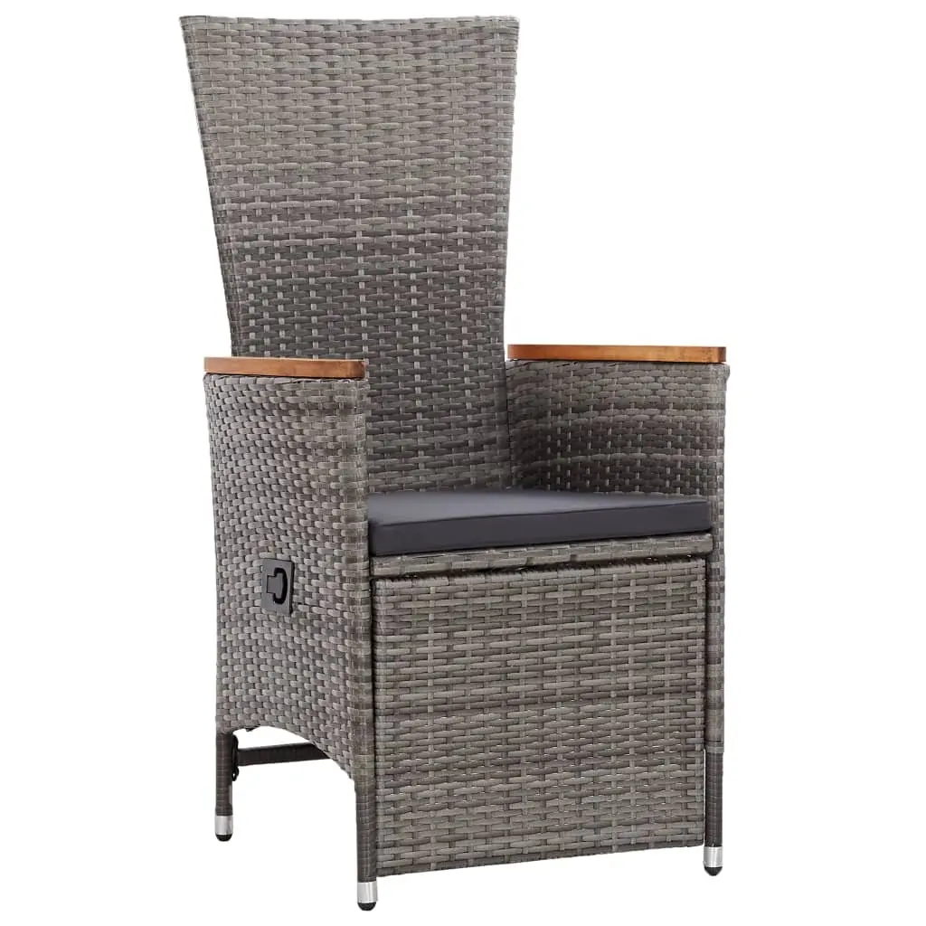 Garden Dining Set 11 Piece Outdoor Furniture Grey Poly Rattan Cushions Patio
