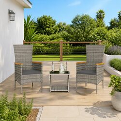 Affordable 3 Piece Garden Dining Set with Comfort