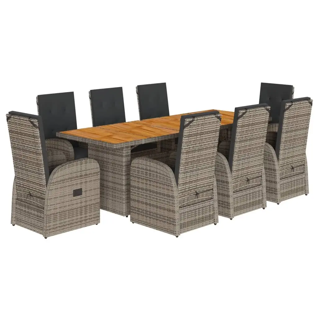 9-Piece Garden Dining Set with Cushions