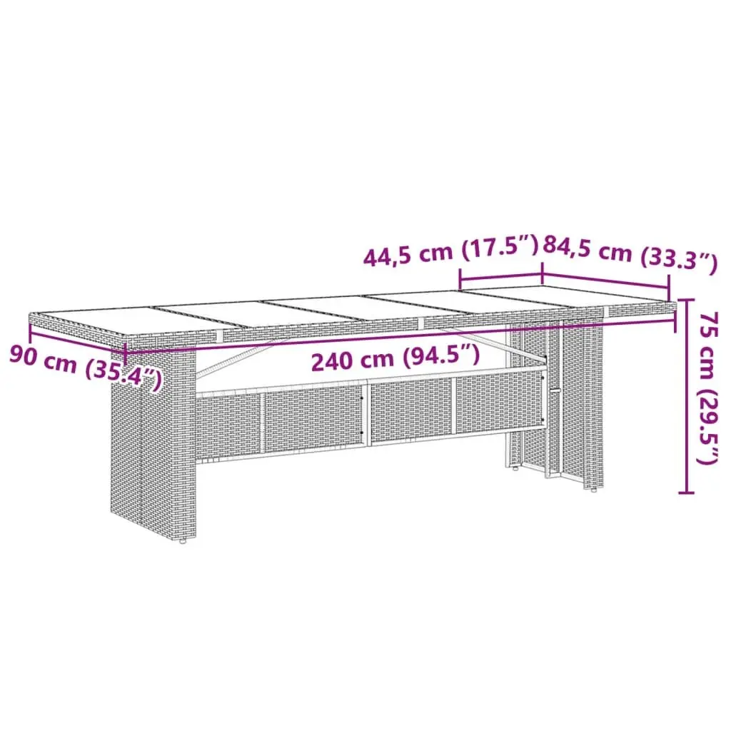 9 Piece Grey Garden Dining Set