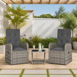 Comfort Meets Value: 3 Piece Grey Garden Dining Set