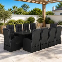 Comfortable 11-Piece Outdoor Dining Set with Cushions