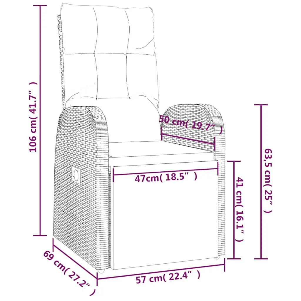 Garden Dining Set 9 Piece Outdoor Furniture Black Poly Rattan with Cushions