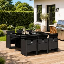 Comfortable 7 Piece Outdoor Dining Set in Black