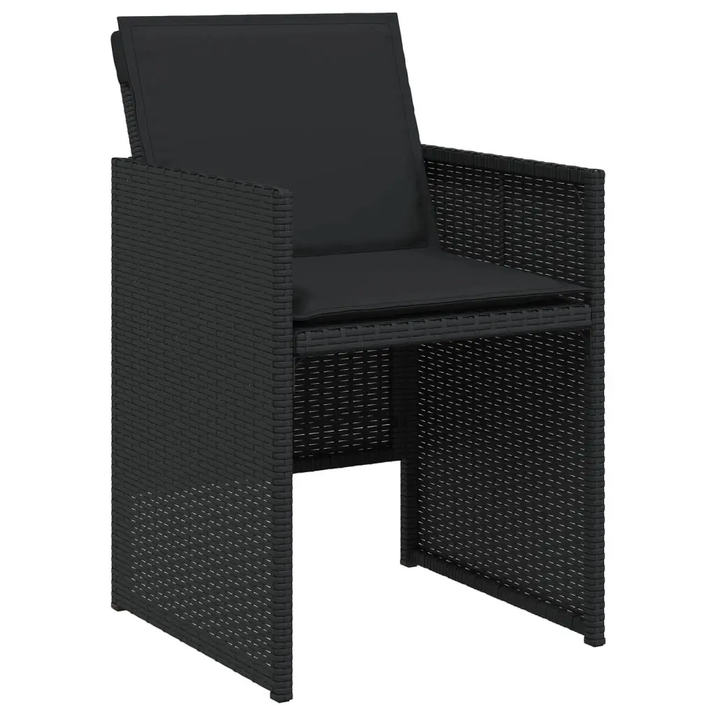 9 Piece Outdoor Dining Set Black PE Rattan Chairs Table Patio Furniture