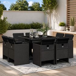 Comfortable and Stylish 9 Piece Garden Dining Set