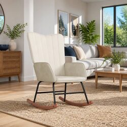 White Velvet Rocking Chair - Stylish & Reliable