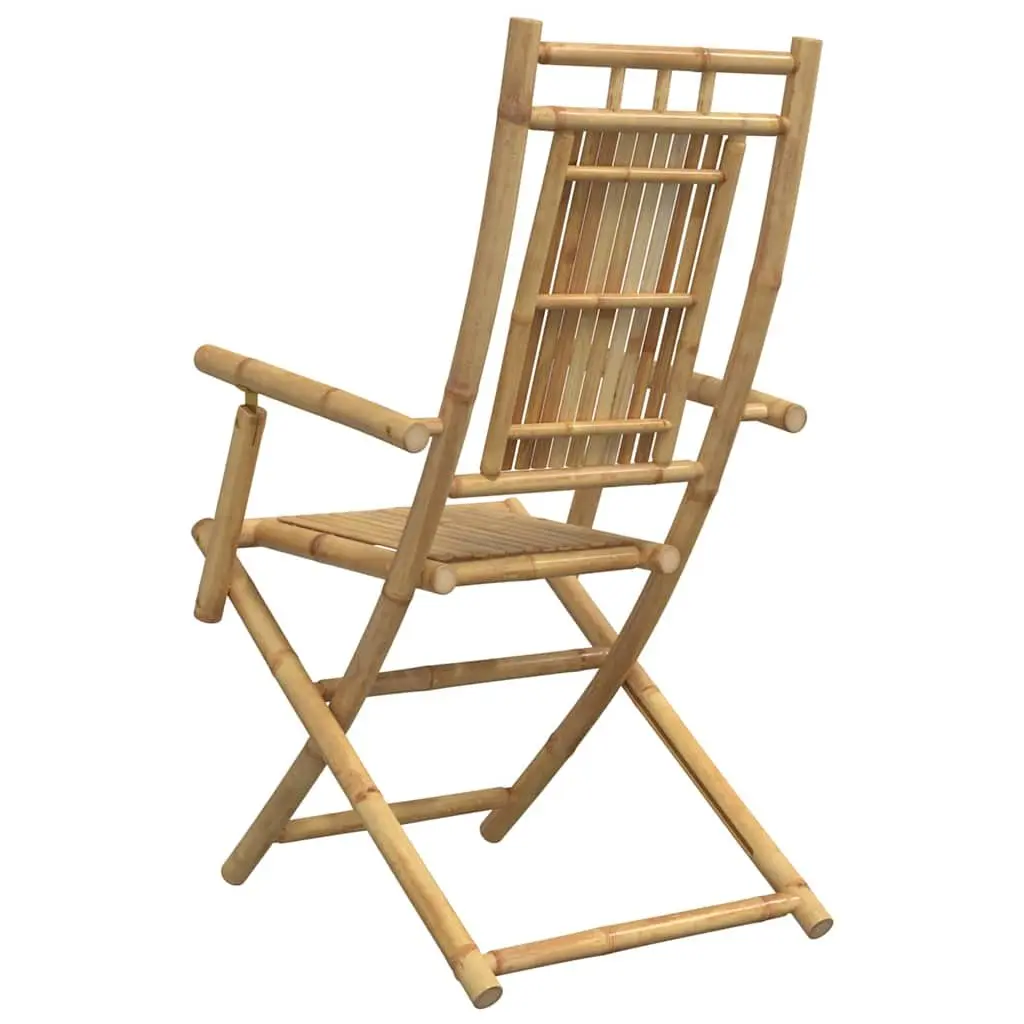 Folding Garden Chairs Set 4 Piece Outdoor Seating with Armrests Backrest Brown