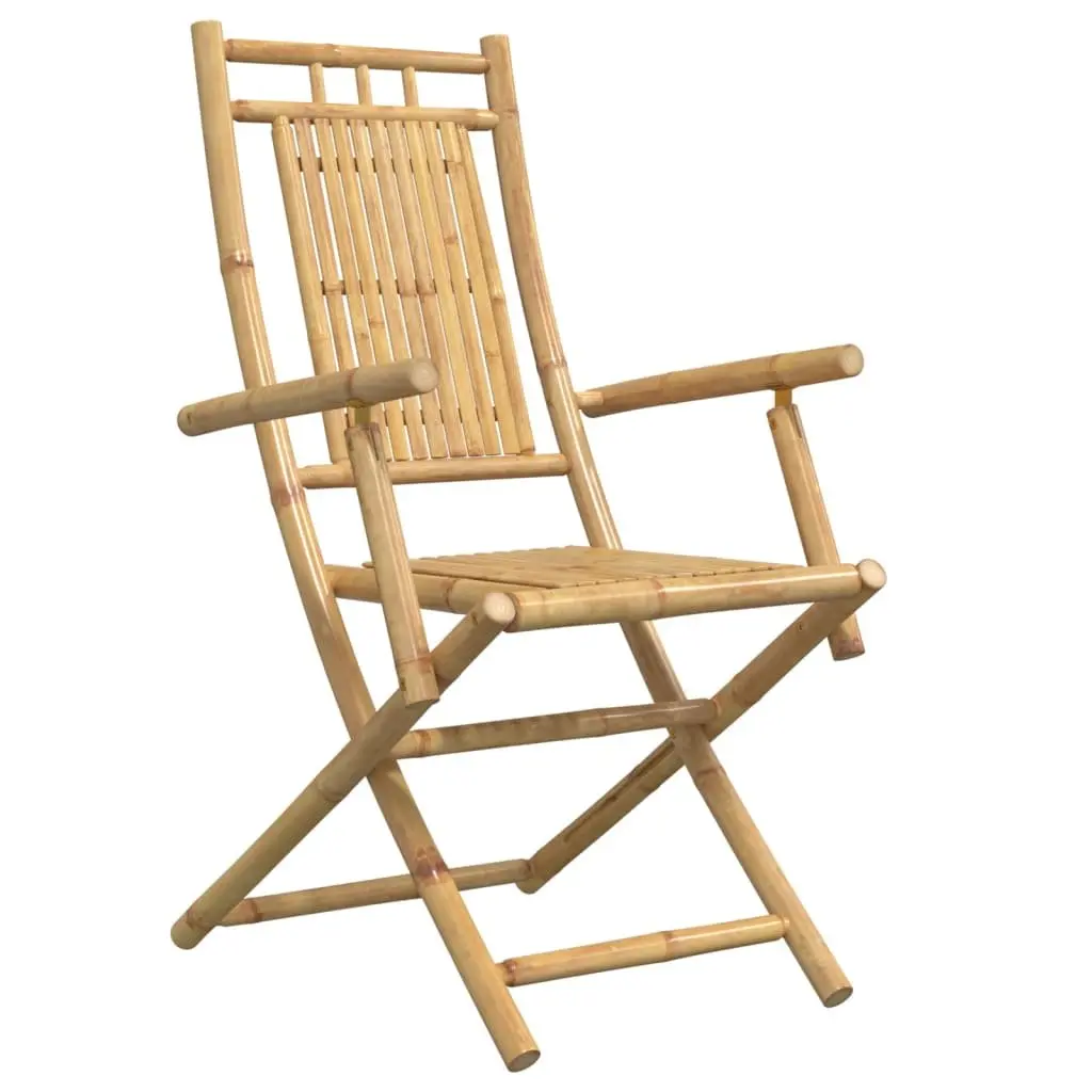 Folding Garden Chairs Outdoor Dining 53x66x99 cm Bamboo Brown 6 Piece