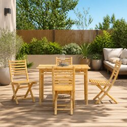 Folding Garden Chairs 4 pcs Outdoor Seating Backrest Bamboo Brown 43x54x88 cm