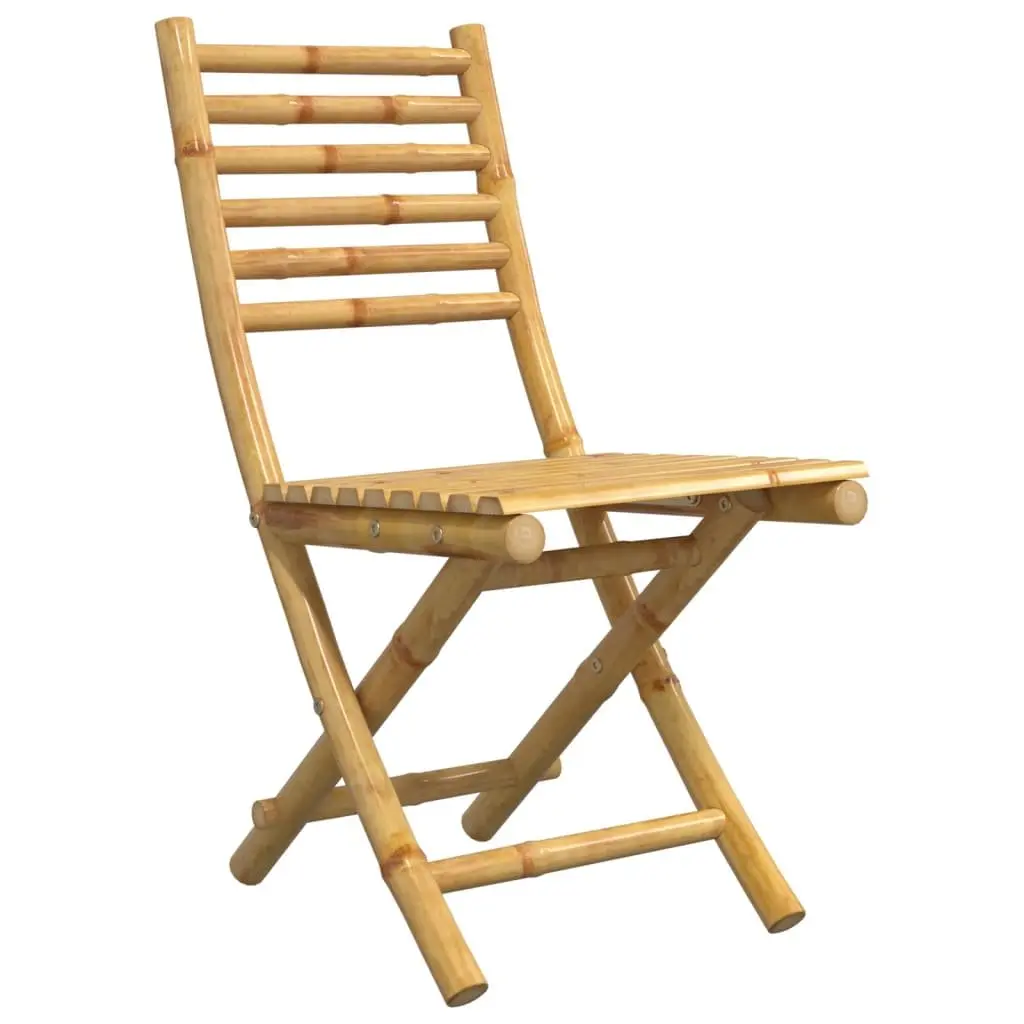 Folding Garden Chairs Outdoor Dining 6 Piece Brown Bamboo