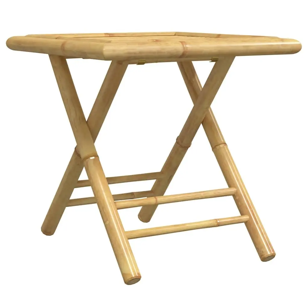 Bistro Set Foldable Outdoor Furniture Brown Bamboo 3 Piece Table Chairs